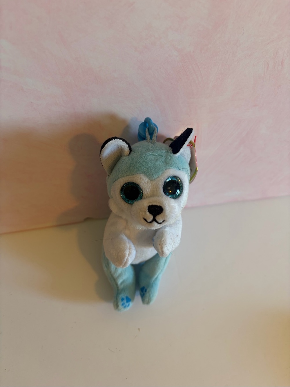 Ty blue husky keychain beanie baby
